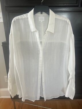 sundays White‎ gauze Relaxed Button-Down Shirt NWOT